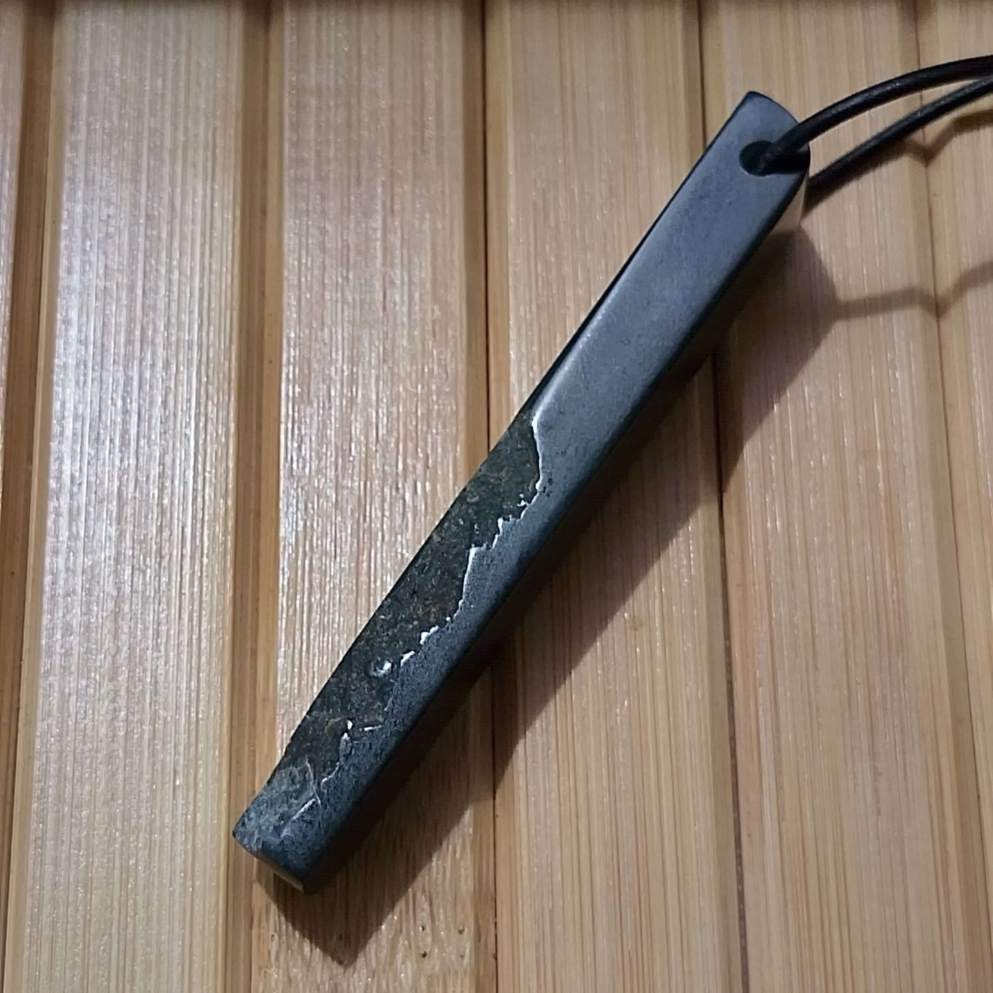 Black Jade Live Edge Pendant on Adjustable Cord