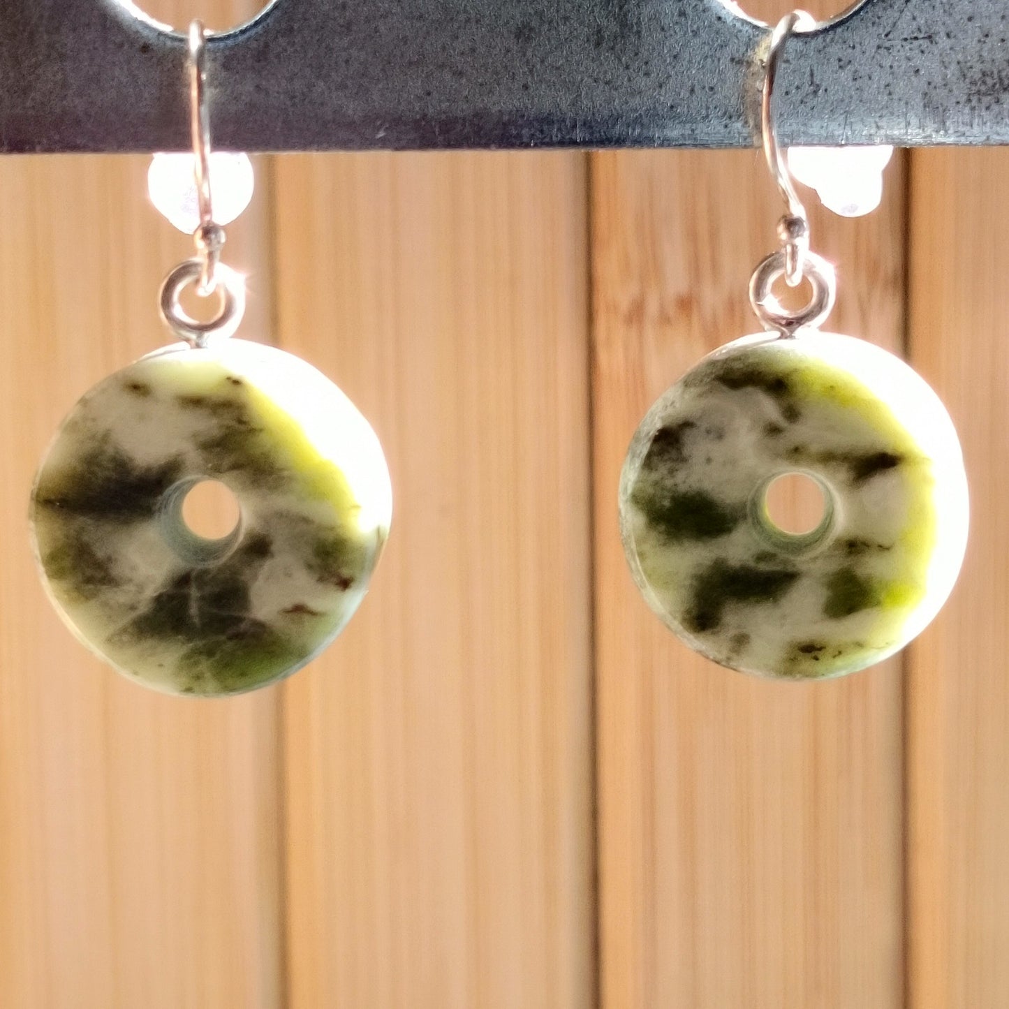 Diopside Gemstone Donut Earrings