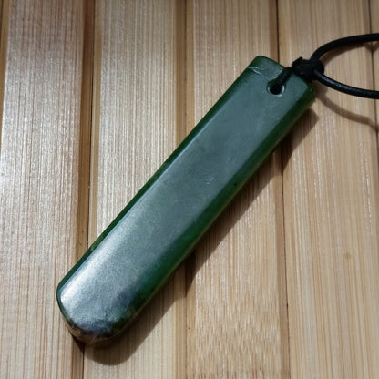 Green Jade Live Edge Pendant on Adjustable Cord