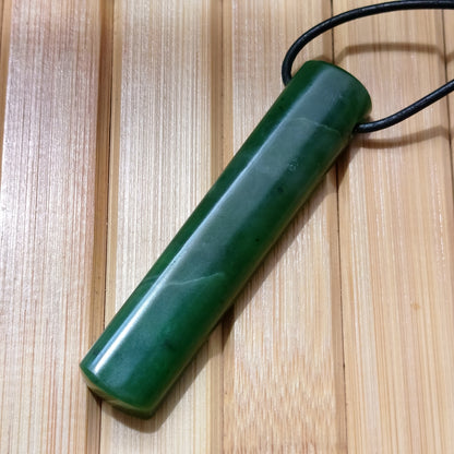 Green Jade Sleek Pendant on Adjustable Cord