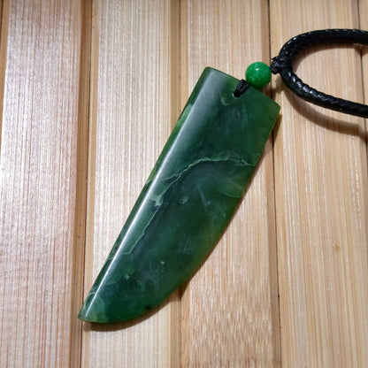 Green Jade Modern Concept Pendant on Adjustable Cord