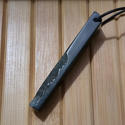 Black Jade Live Edge Pendant on Adjustable Cord