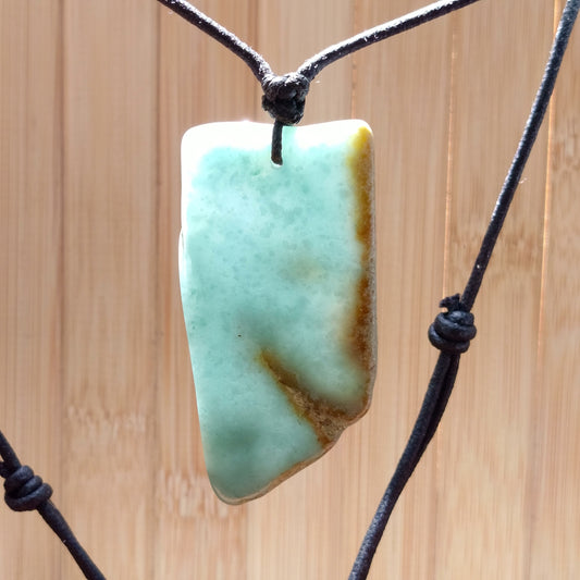 Blue Jade Live Edge Pendant