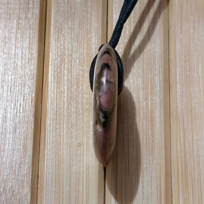 Rhodochrosite Pi Disc Pendant
